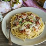 Creamy Courgette, Mushroom, Prawn & Bacon Pasta 2